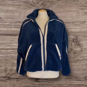 Joy Lab Blue boxy fit zip front Teddy Jacket